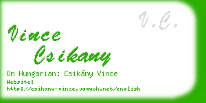 vince csikany business card